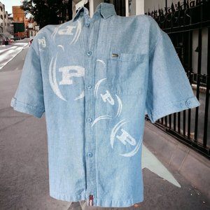 Mens VINTAGE PHAT FARM Denim Embroidered Size XL